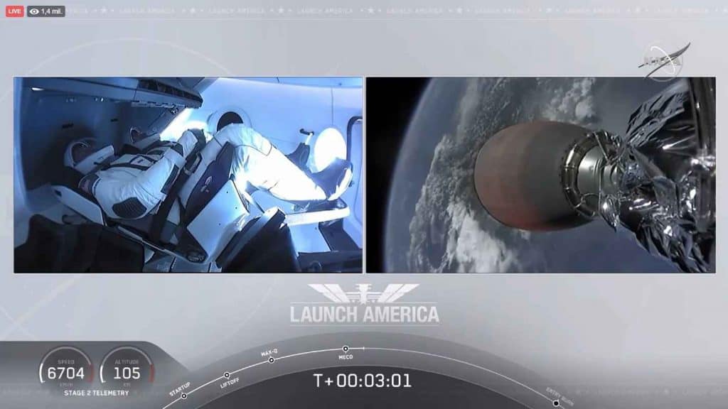 Astronauții NASA Robert Behnken și Douglas Hurley au ajuns în spațiu cu Falcon 9