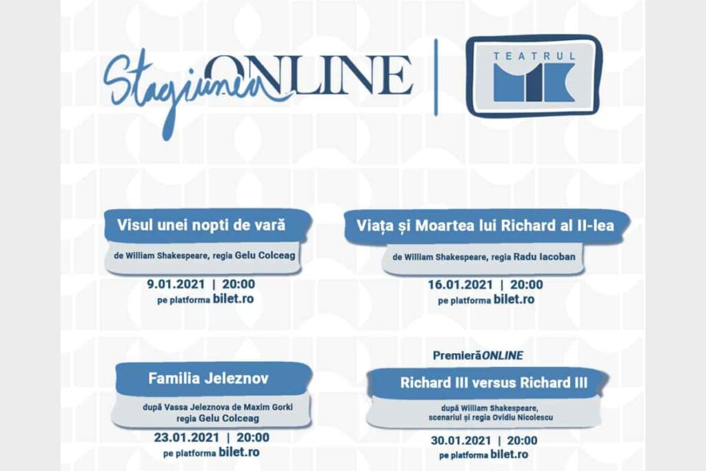 Programul online al Teatrului Mic continuă şi în luna ianuarie