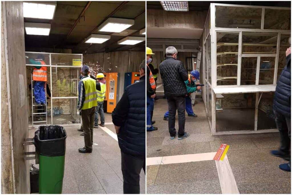 Spaţiile comerciale de la staţia de metrou Basarab, demolate