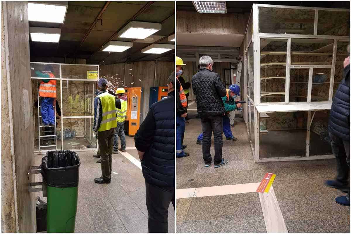 Spaţiile comerciale de la staţia de metrou Basarab, demolate