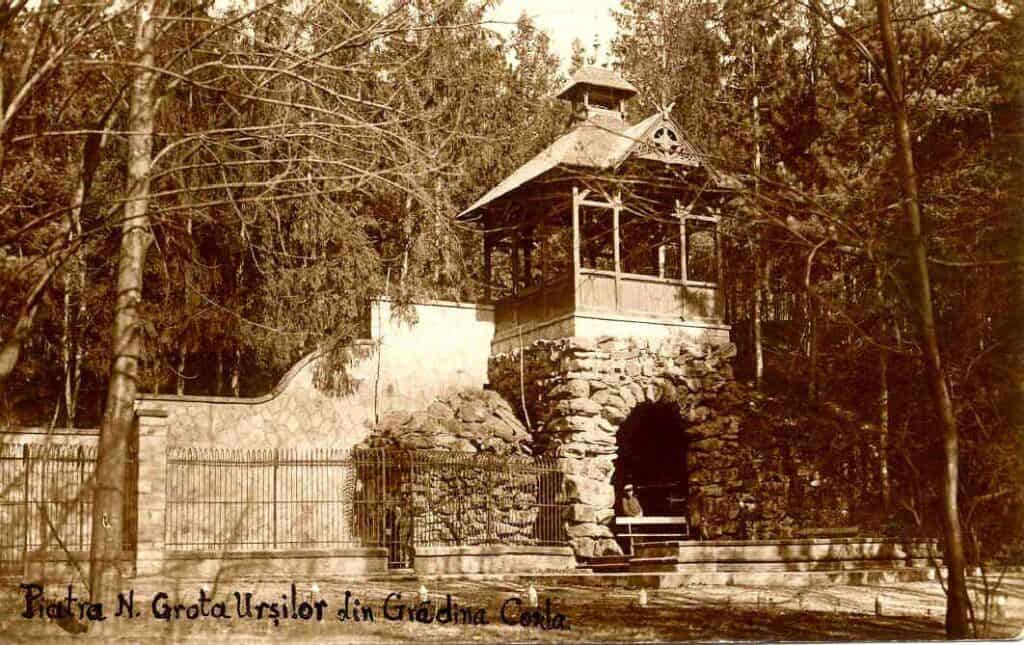 Grota Urșilor, Gradina Zoo Piatra Neamț, colecția Sergiu Găbureac -1912. Editor Amiel Horovitz