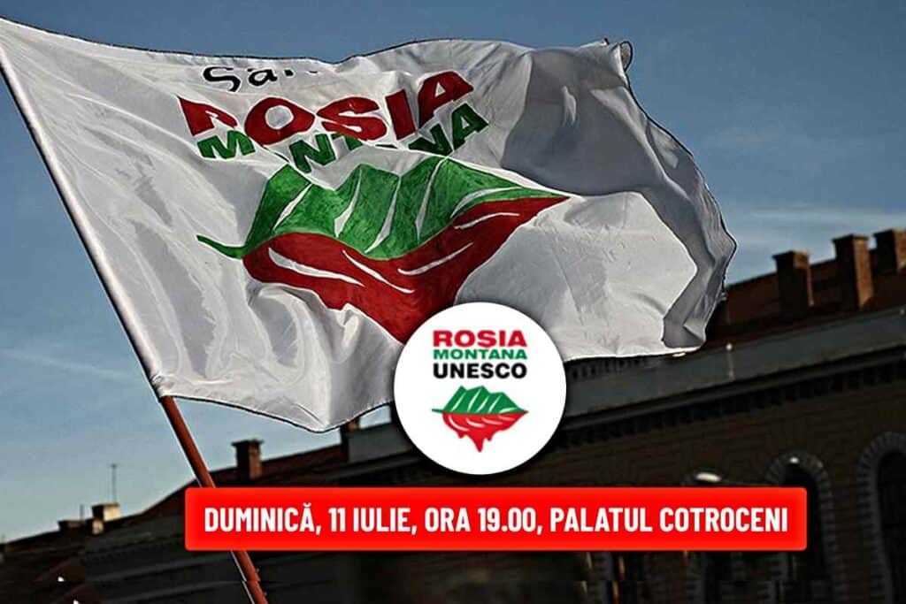 „Ieşim în stradă pentru Roşia Montană!” - acţiune civică în faţa Palatului Cotroceni