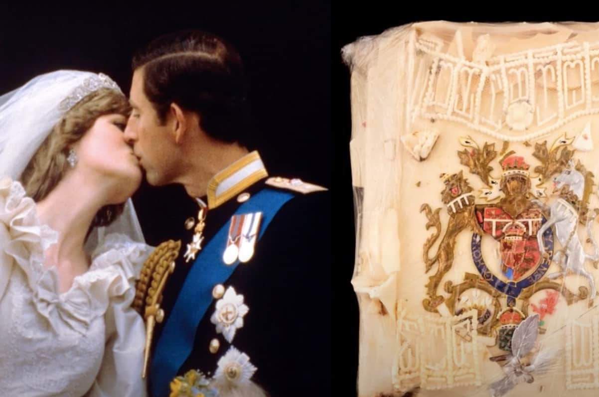 O felie de tort, veche de 40 de ani, de la nunta Dianei cu Prințul Charles, scoasă la licitație