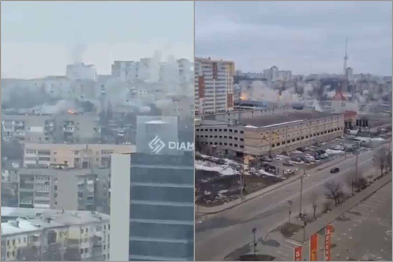Măcel în Harkov! Putin s-a dezlănțuit, ucigând sute de civili și distrugând clădiri. Sursa foto: colaj Twitter