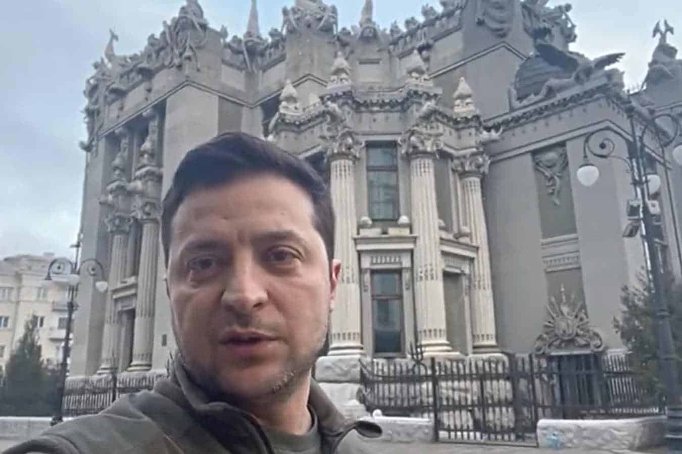 Zelenski nu pleacă! Un nou mesaj din centrul Kievului. Sursa foto: captura video