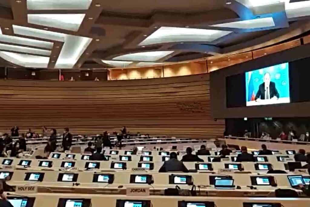 VIDEO - Serghei Lavrov, umilință supremă la o conferință ONU. Sursa foto: cpv Twitter