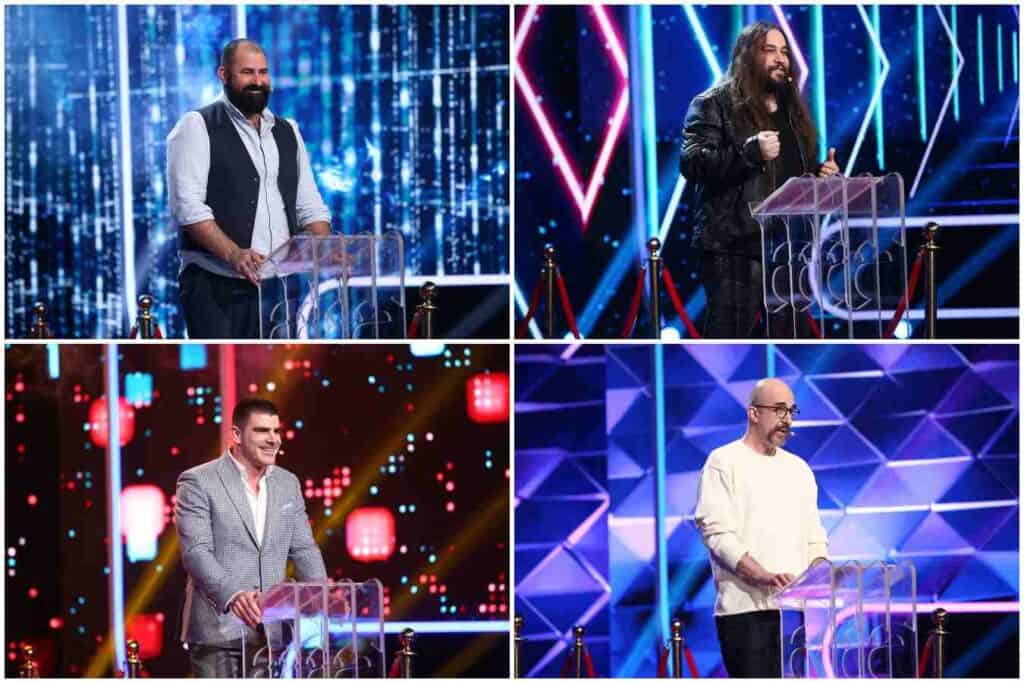 Adi Hădean, Dragoș Bucurenci, Vlad Craioveanu și Alin Dincă iau la roast al patrulea jurat iUmor. Sursa foto: Antena 1