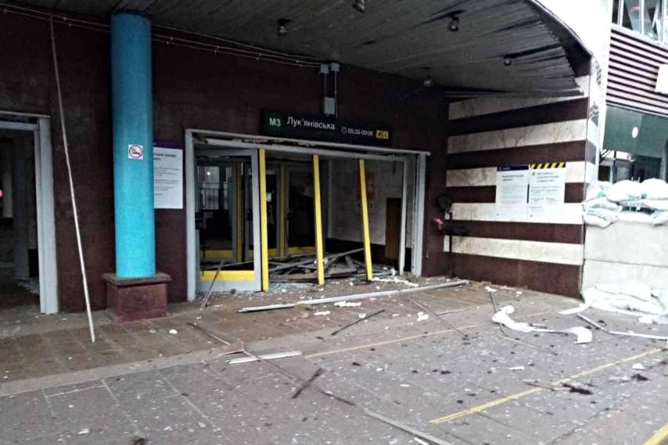 O staţie de metrou din Kiev a fost bombardată de ruși. Sursa foto: Twitter