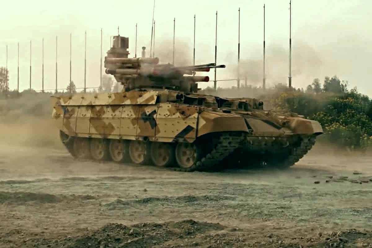 Război Ucraina: Blindatele BMP-T ”Terminator”, trimise de Rusia în Donbas. Sursa foto: captura video