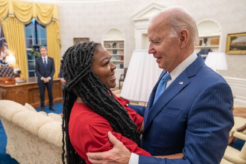 soţia lui Griner, Cherelle, primită de Joe Biden. Foto: @potus, Twitter