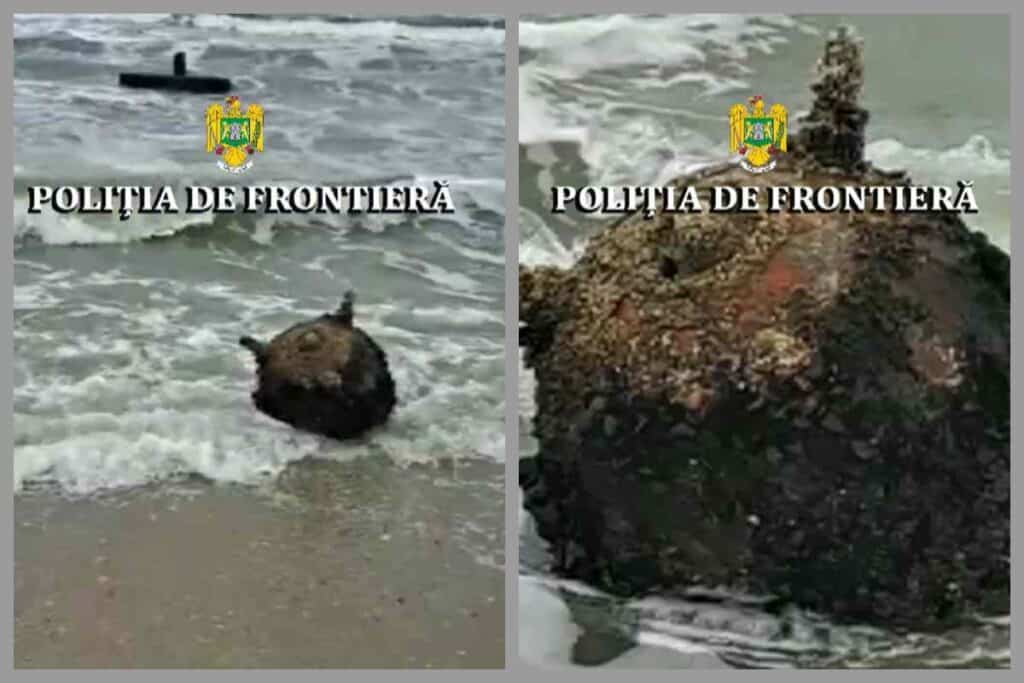 Mină marină pe plaja din Sfântu Gheorghe